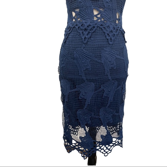 ALK GLAMOUR Crochet Sleeveless Dress.. Blue.. size Small 4/6 - Picture 3 of 7